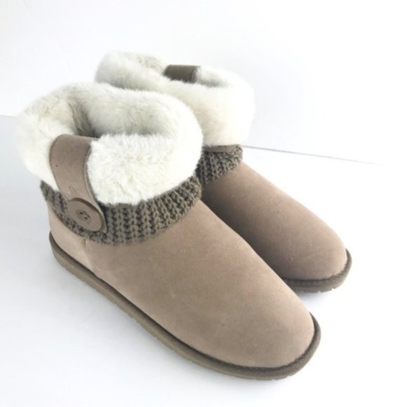 Womens Faux Suede Biege Faux fur Parvin Bootie - Picture 4 of 8